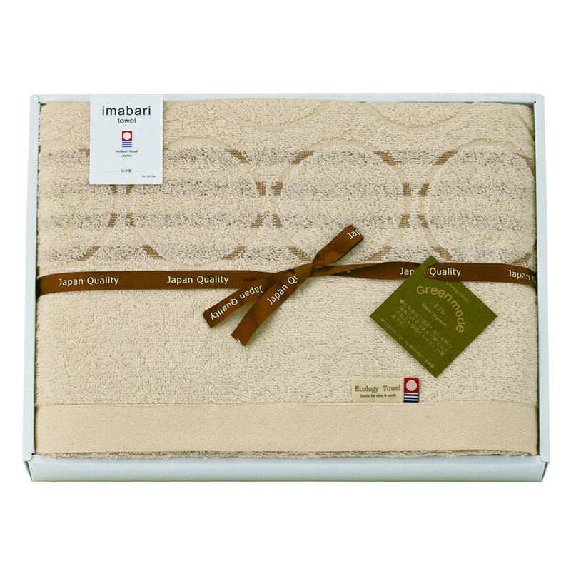 ●商品内容 商品サイズ 950×1400mm ●パッケージサイズ：箱270×360×55mm 600g ●材質 綿100%無漂白・無染色の綿糸を丁寧に織り上げ、吸水性にも優れた人や環境に優しいタオルケットです。※メーカー都合により、デザイン...