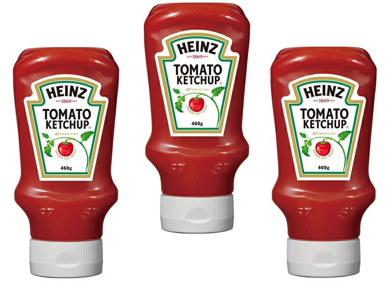 【宅配便送料無料】 ハインツ トマトケチャップ（逆さボトル） 460g×3本 HEINZ 調味料 ketchup