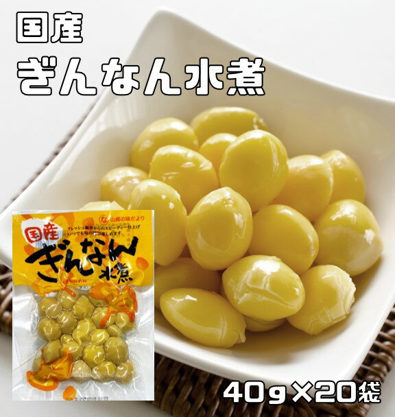 銀杏水煮 40g×20袋 国内産 イチョウ種子 国産 中尾物産 ぎんなん水煮 水煮野菜 茶碗蒸し 和食材 レトルト 調理素材 簡単 便利