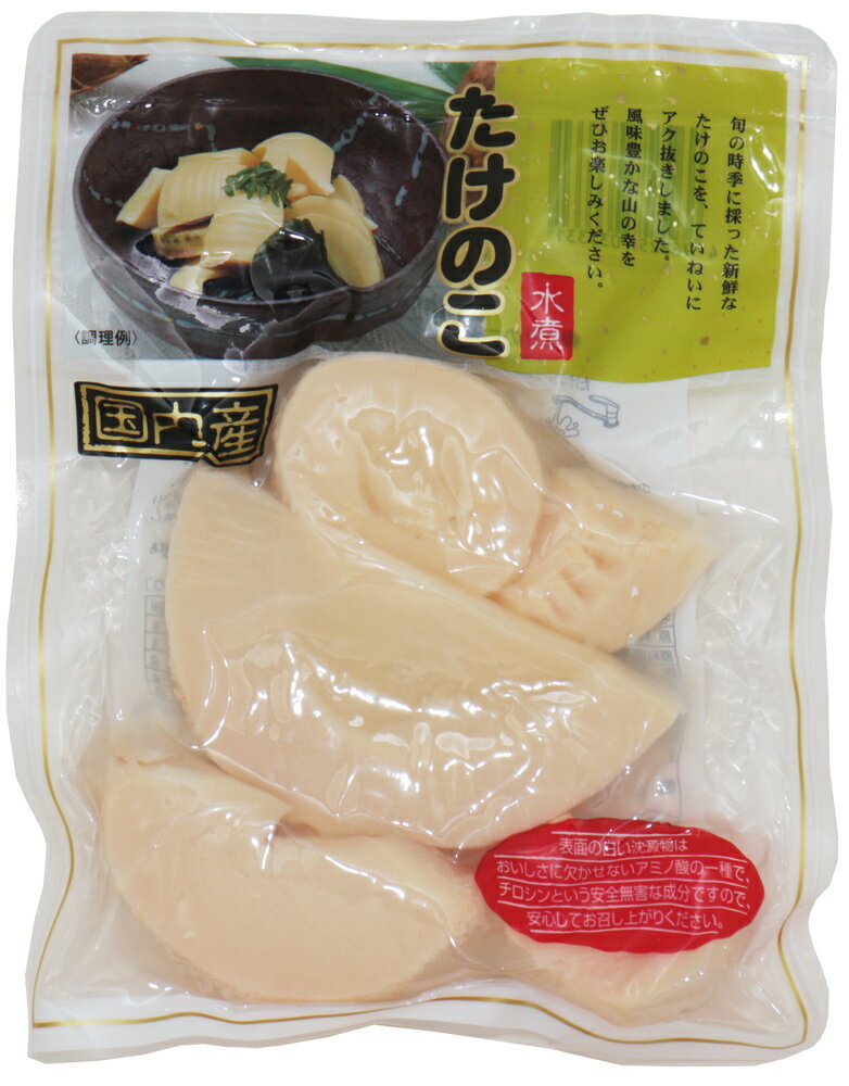 原材料 たけのこ（国産）、pH調整剤 規格 120g×20袋 商品説明 国産原料を使用した、たけのこスライスです。旨味を残すように適した時間で下ゆでしました。お好みの味付けに調理してお召し上がりいただく商品です。生野菜に比べて日持ちがするのでお好きなタイミングで調理でき無駄無く便利な商品です。最近ではお忙しい家庭を中心に人気が高くなってきております。 栄養成分100g当たり　 エネルギー（23kcal）、たんぱく質（2.7g）、脂質（0.2g）、炭水化物（4.0g）、食塩相当量（0.01g）、食物繊維（2.3g）　 保存方法 直射日光、高温多湿を避け、常温で保存してください。＊開封後は密封して冷蔵庫で保管し、お早めにお召し上がりください。 賞味期限 製造から120日 ご利用方法等 すでに下茹で調理済みですので、お好みにより具材を加え調理したあと、味付けをしてお召し上がりください。 配送方法 宅配便　