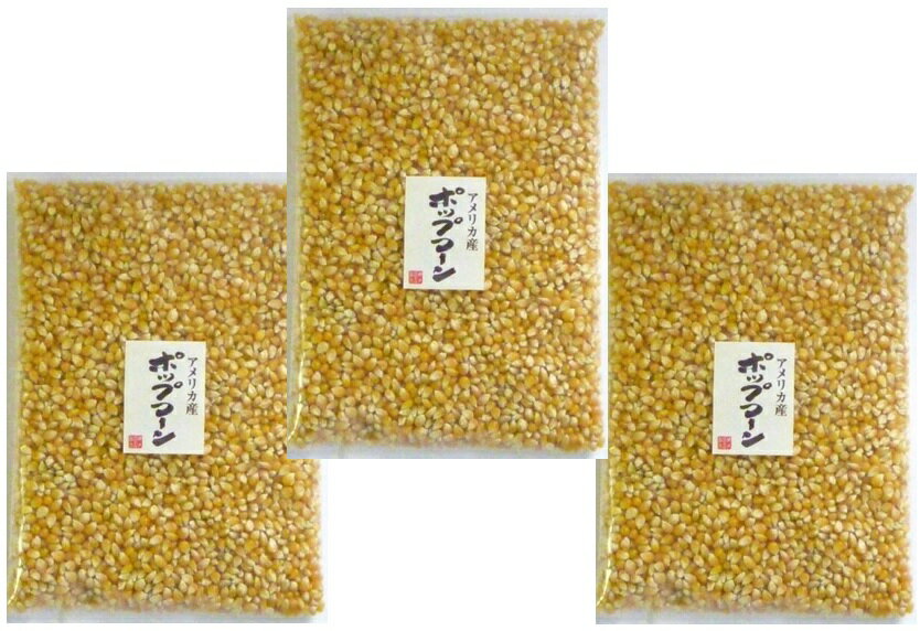 【限定品】 まめやの底力 大特価！！ アメリカ産 ポップコーン 1kg×3袋 【Pop Corn　3kg】