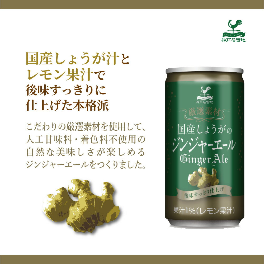 国産生姜ジンジャー 185ml×20缶 神戸居...の紹介画像2