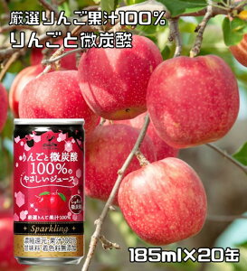 神戸居留地 りんごと微炭酸100%のやさしいジュース 缶 185ml×20缶　　りんごジュース アップルジュース サイダー 炭酸 スパークリング 箱 子ども ソーダ フルーツジュース フルーツジュース 富永貿易