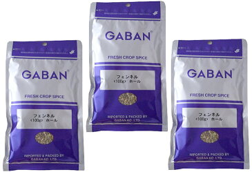 【宅配便送料無料】 GABAN　フェンネル　ホール （袋）　100g×3袋　　　【スパイス　ハウス食品　香辛料　粒　シード　業務用　Fennel　ういきょう】