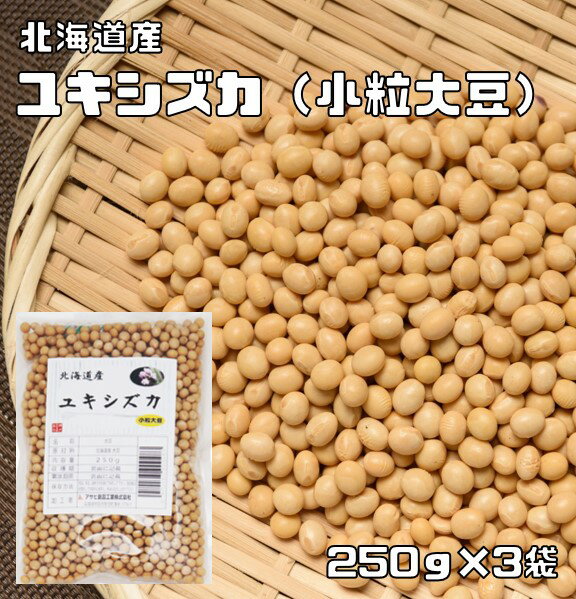 小粒大豆 250g×3袋 豆力 北海道産 ユキシズカ （メー