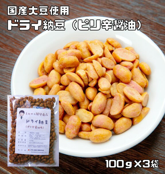 ドライ納豆 ピリ辛醤油味 100g×3袋 