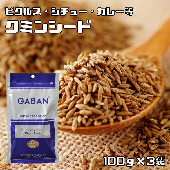 クミンシード 100g×3袋 GABAN スパイス （メール便）ハウス食品 香辛料 ホール 業務用 Cumin 馬芹 ギャバン 高品質 粒 ハーブ