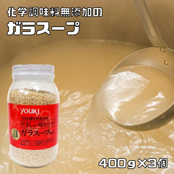 ガラスープ 400g×3個 化学調味料無添加 ユウキ食品 岩塩使用 YOUKI 顆粒 マコーミック 中華調味料 エスニック チキン…