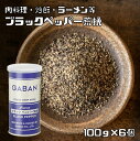 ブラックペッパー 荒挽き 100g×6個 缶 GABAN スパイス 香辛料 パウダー 業務用 黒胡椒 粗挽き ギャバン 粉 粉末 ハーブ 調味料 1