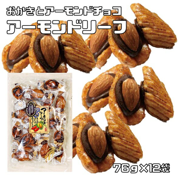アーモンドリーフ 76g×12袋 井崎商店 絶品おかき 個包装 あられ 業務用 国産 国内産 チョコレート菓子 おかきチョコ アーモンドチョコ