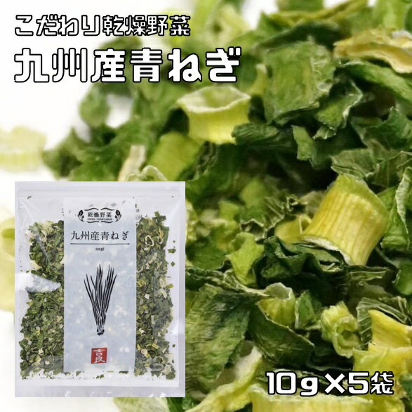 青ねぎ 10g×5袋 九州産 乾燥野菜 青葱 吉良食品 あおねぎ ドライ葱 干し野菜 国産 国内産 乾物 便利野菜 備蓄 非常食