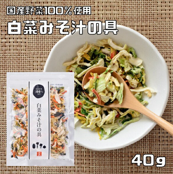 白菜みそ汁の具 40g 干し野菜 国産 乾燥野菜 国内産 乾物 便利野菜 備蓄 非常食 味噌汁の具 簡便野菜 ハクサイ