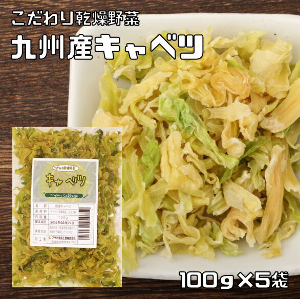 乾燥野菜 国産 キャベツ 干し野菜 100g 5袋 熊本県産 九州産 吉良食品 ドライキャベツ 国内産 乾物 便利野菜 備蓄 非常食