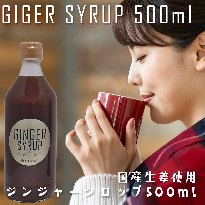 水無しジンジャーシロップ 500ml 生姜シロップ 濃い口 濃厚タイプ クラフトシロップ 原液 5倍希釈タイプ 無添加 添加物不使用 てんさい糖 生姜（国産しょうが） 天然素材 ギルトフリー お土産 手土産 プレゼント ギフト 贈り物 一部の地域を除き送料無料