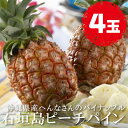 ピーチパイン 4玉(約3kg以上) 石垣島パイン 沖縄県産 ソフトタッチ パイナップル 特別栽培 減農薬 平安名農園 石垣 パインアップル へんなパイン トロピ...