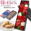遅れてごめんね 母の日 花 ギフト 神戸風月堂 シモサン 7本 & ソープフラワー ギフトセット 洋菓子 クッキー 花とお菓子 スイーツ お菓子 造花 枯れない...