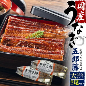 国産うなぎ 160g 大× 2尾 老舗うなぎ専門店「五郎藤」愛知県 三重県 鰻 ウナギ うなぎ蒲焼 160グラム 2匹 2本 たれ付 粉山椒付 湯煎 電子レンジ可 鰻丼 うな丼 ひつまぶし 熨斗対応 贈答用 ギフト 土用の丑の日 土用丑の日 冷凍食品 2023年 内祝 直送 クール便【冷凍】