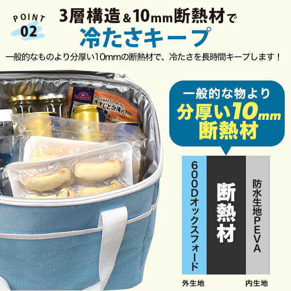 送料無料 クーラーボックス 大容量 20L 折り畳み収納可能 保冷剤付き 超強力 保温 保冷バッグ 撥水材質 多機能ポケット付き ダブルファスナー 軽量 手提げ 肩掛け 保冷バック 直送 hm 3