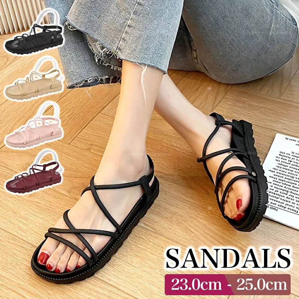 ストラップ サンダル レディース 春夏 韓国 ビーチ 海 プール 大人 かわいい 履きやすい 歩きやすい きれいめ おしゃれ ぺたんこ 大人可愛い 大人女子