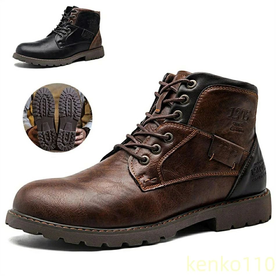 【送料無料】男性靴マーチンブーツ男靴ラージサイズファスナーショートブーツ男性靴秋冬ハイカット靴砂砂漠作業靴メンズファッションおしゃれすべりどめ英国レトロなマーチンブーツ