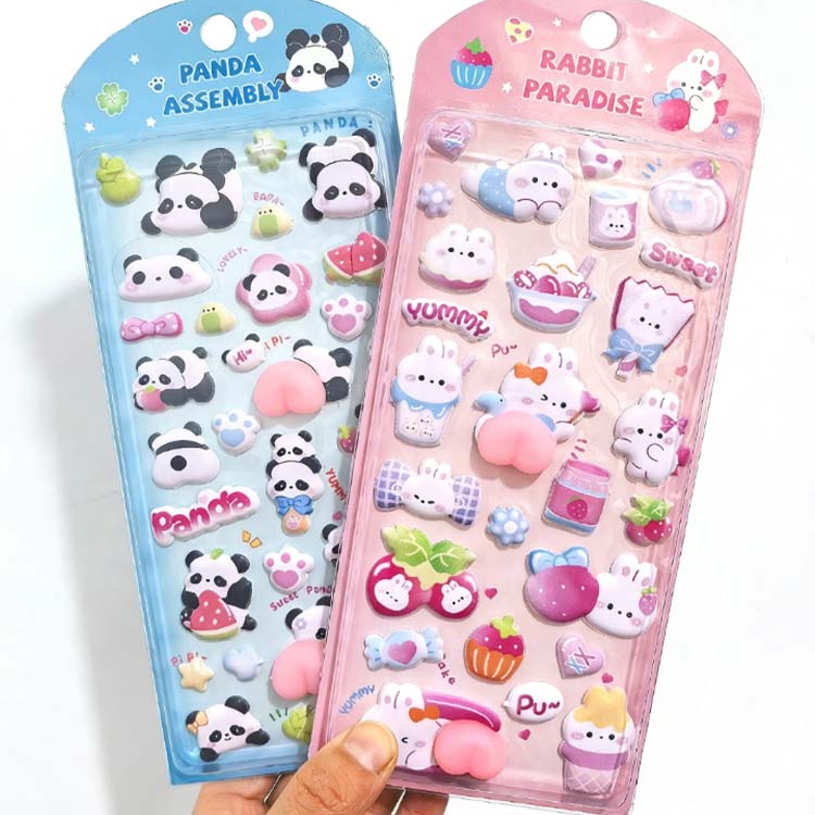 【送料無料】おしり シール うさぎ シール パンダ くま ねこ 泡ステッカー ぷにぷに ストレス ぷくぷくシール ケース 3D 立体 解消 可愛い 癒し ぷくぷく ご褒美シー ルステッカー デコレーション 4枚セット 手帳 デコ スマホ ステッカー ふわふわ デコレーション グッズ 3