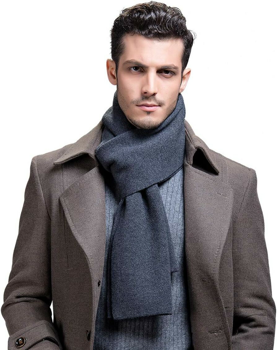 【送料無料】メンズ ウール 100% マフラー 秋 冬 大判 おしゃれ 暖かい 羊毛 マフラー