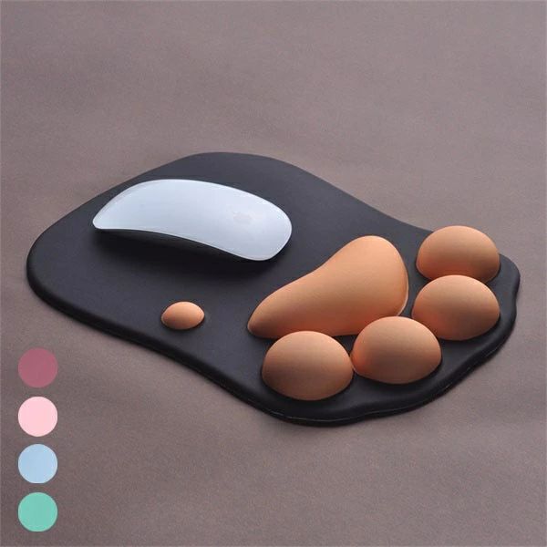 【送料無料】肉球マウスパッド ねこ マウスパッド リストレスト ハンドレスト 疲労軽減 シンプル 疲れにくい ぷにぷに かわいい 猫球 手首 負担 軽減 PC パソコン プレゼント 黒 ピンク 青 ワインレッド 緑 k0002n1n1c6