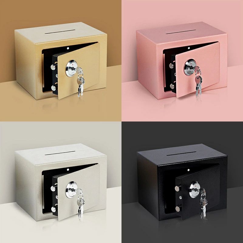 置物 貯金箱 秘密の小物入れ 金庫 鍵付き ミニ 収納ボックス 盗難防止 印鑑入れ 通帳入れ 簡易金庫 小型 ミニ金庫 家庭用 セーフティボックス 子供用 カラフル 貯金箱 雑貨 ギフト 選べる2タイプあり