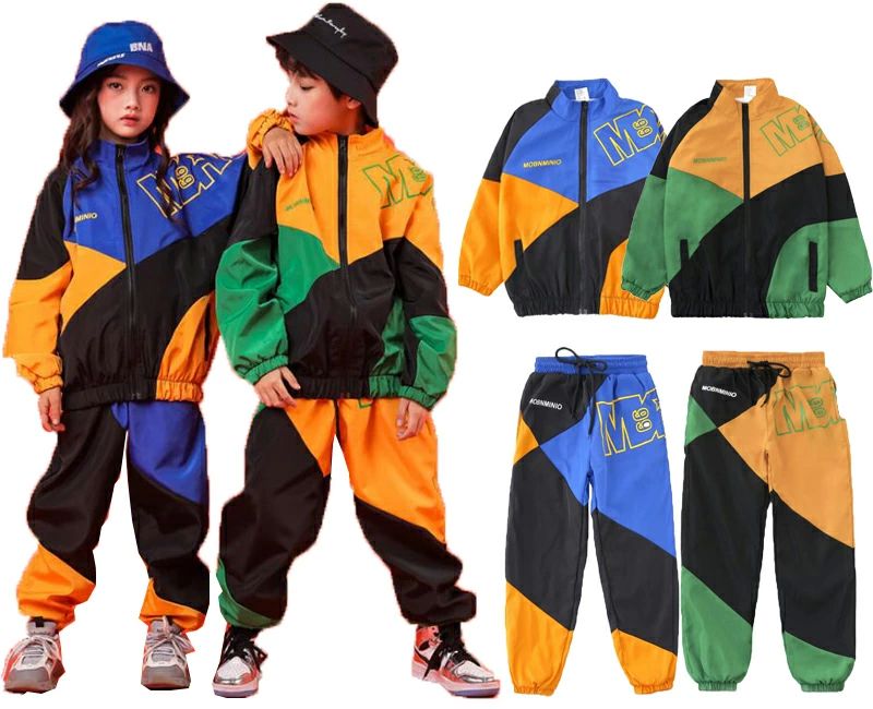 Rakuten - 子供 ダンス衣装 セットアップ キッズ ヒップホップ ジャズ 男の子 女の子 兼用 舞台 演出服 男女お揃い演出服 ステージ衣装 hiphop jazz コート＋サルエルパンツ 子供服 かっこいい 110-180