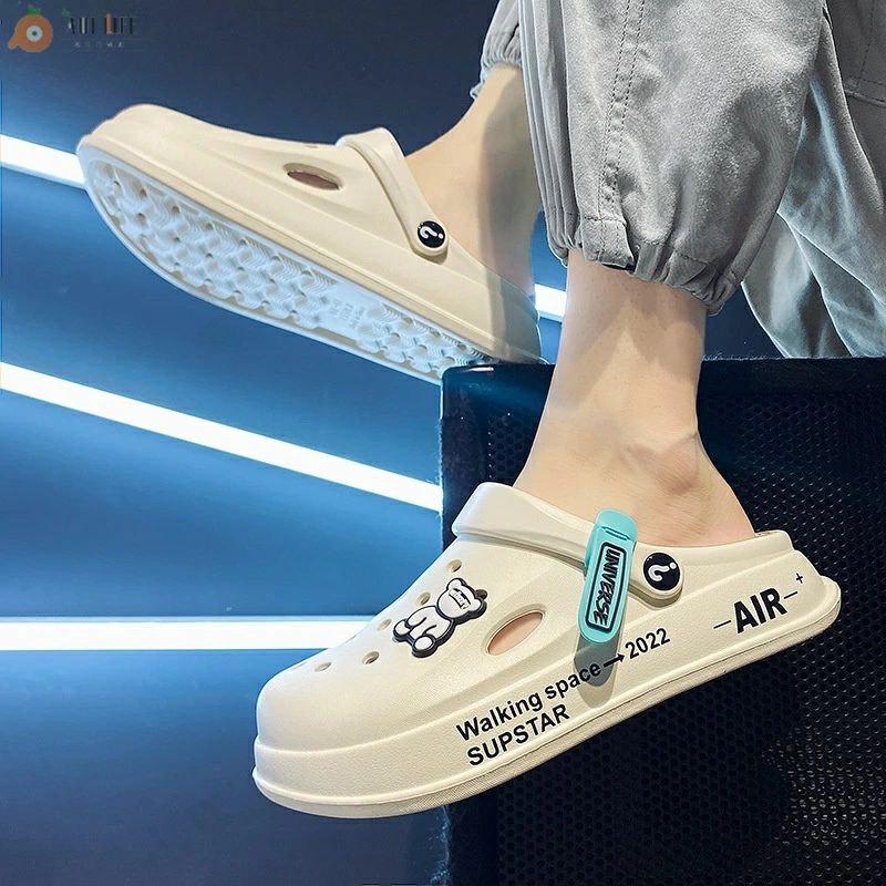 【夏ギフト特集】サボサンダル クロックス風 2WAY メンズ レディース飾りあり　クマ　宇宙人 スリッパ サンダル 男女兼用 クロックバンド 靴 アウトドア シューズ 軽量 快適 おしゃれ 夏 インソール取り外し可能 3colors サンダル メンズ レディース クロッグサンダル