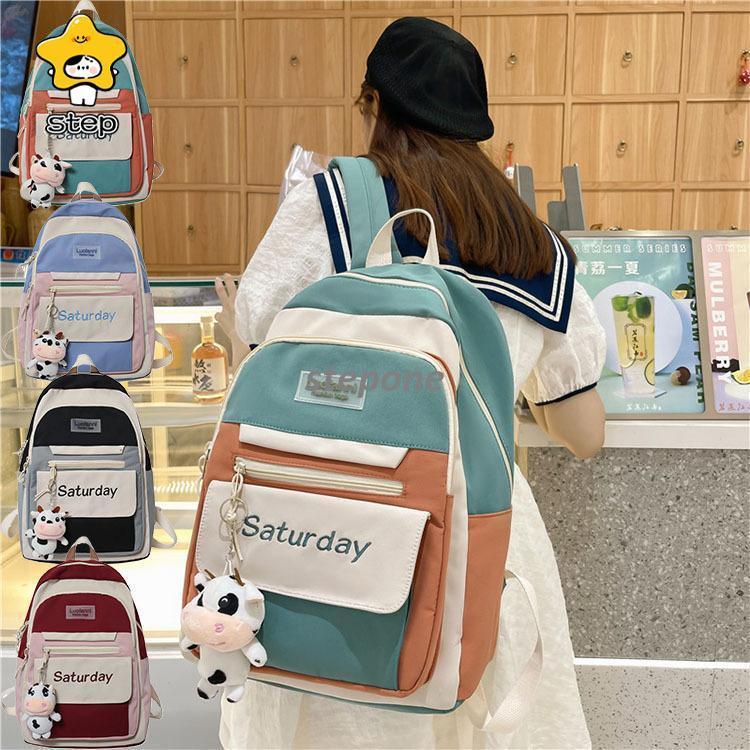 Rakuten - 【送料無料】リュック 通学 女子 韓国 中学生 小学生 カラフル 高校生 女の子 リュック遠足 通学 通塾 入学式 入学準備 大きさ 大容量 大学生 多収納 キッズ リュックサック