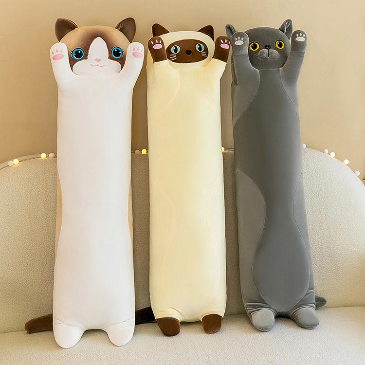 TABERICの【送料無料】抱き枕 特大 大きい 長い 動物 ネコ アニマル 猫おもちゃ 特大 手触り抜群 可愛い ぬいぐるみ プレゼント 誕生日 抱きまくら 癒し系 添い寝 お祝い 妊婦用 プレゼント｜アングル2