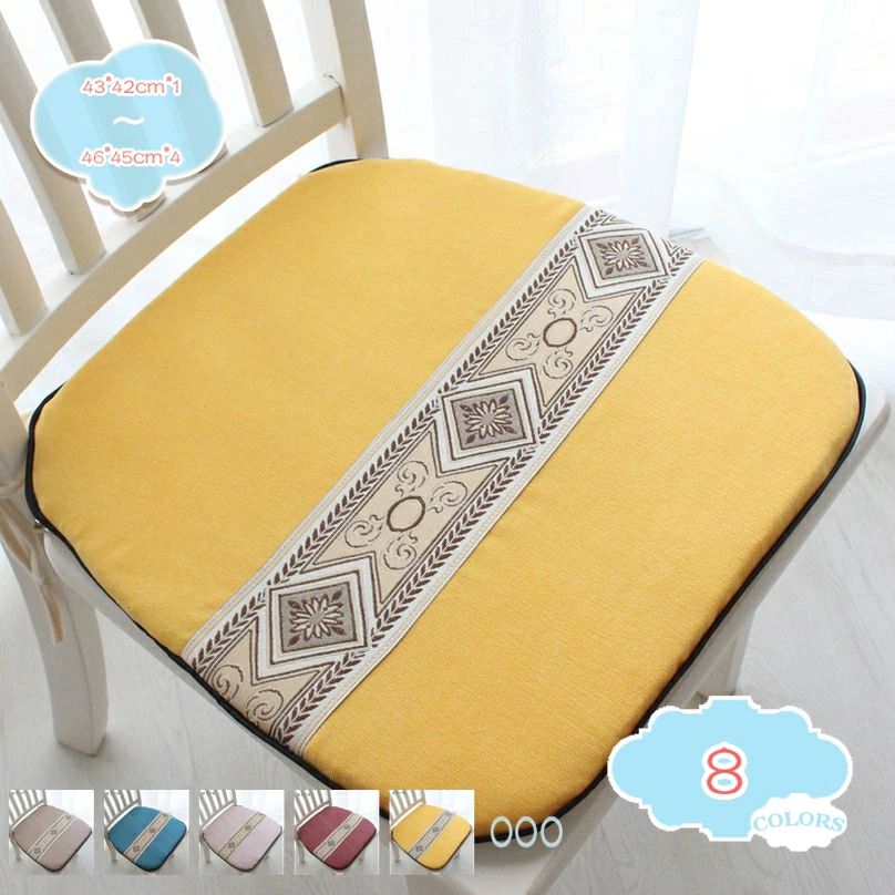 【送料無料】ダイニングチェアクッション シートクッション 低反発クッション 馬蹄型 ひも付き 滑り止..