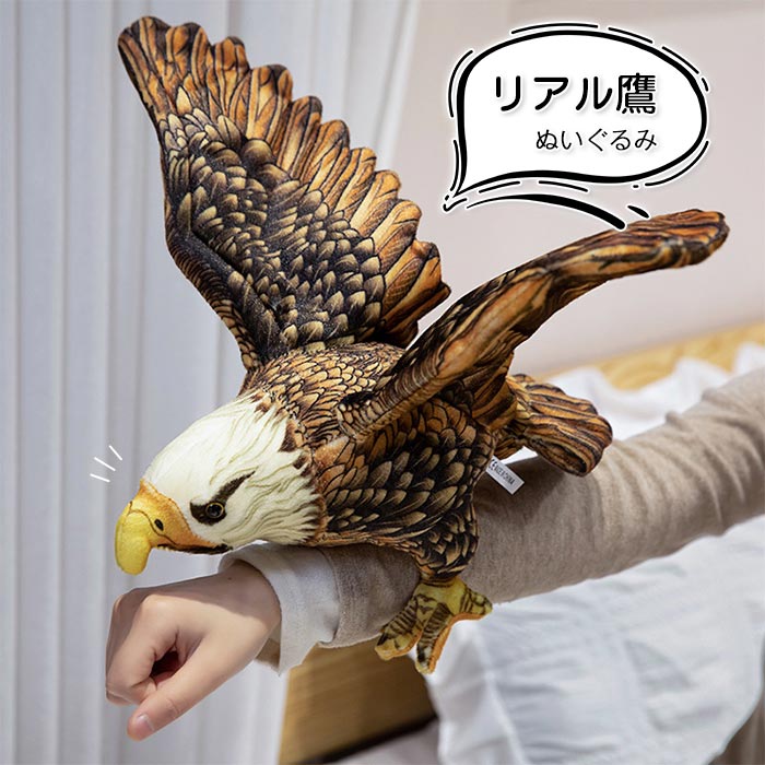 乐天商城 - 【送料無料】ぬいぐるみ タカ たか 鷹 リアル鳥類 動物おもちゃ ワシ イーグル 本物 そっくり 動物 置物 贈り物 かっこいい 贈り物 30cm かっこいい 男の子 女の子 寝室 部屋 インテリア こどもの日 誕生日 プレゼント