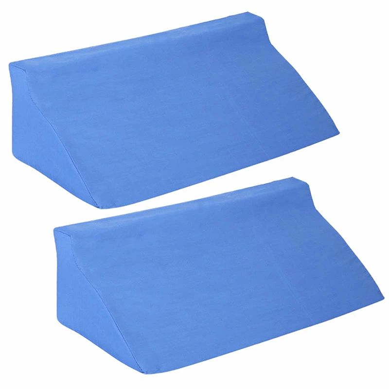 【送料無料】介護用クッション 【こだわりの滑り止め加工】 三角クッション 2個セット 床ずれ防止 軽量 カバー取外し 洗濯可能 体位サポート (ブルー)(4.0)