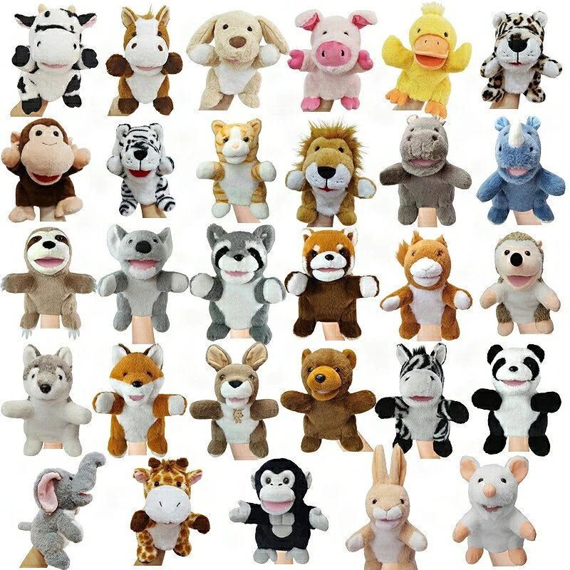 Rakuten - 【送料無料】ハンドパペット ぬいぐるみ 開口 コスプレ 玩具 ぬいぐるみポーチ 口が動く 動物柄 可愛い 親子おもちゃ Hand puppet かわいい