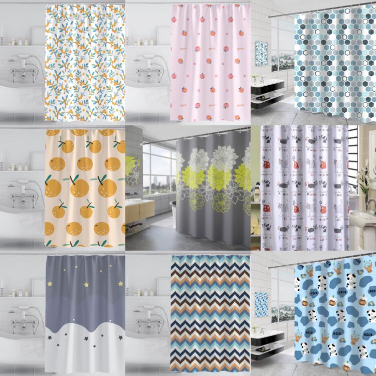 【送料無料】脱 浴室 カーテン バス 通気 透けない シンプル 撥水加工 浴室用 お風呂用品 防水 防カビ お風呂グッズ 花柄 シャワーカーテン