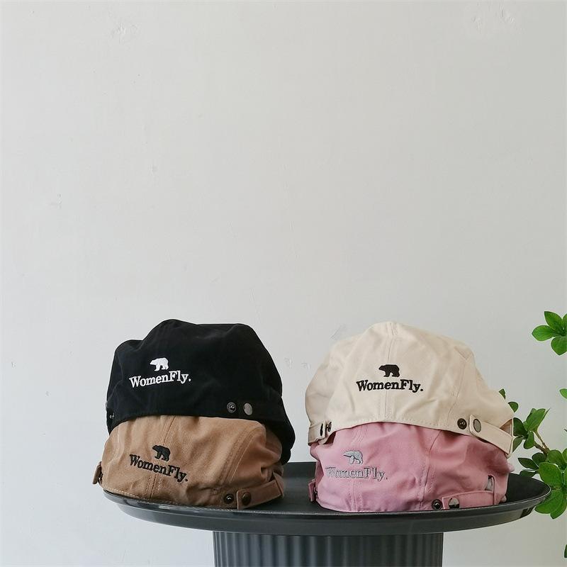 【送料無料】帽子 キッズ 男の子 女の子 親子 キャスケット ハンチング帽 つば付き おしゃれ 個性的 フ..