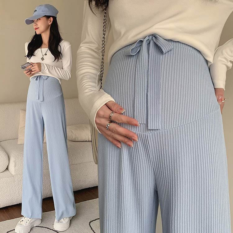 【送料無料】マタニティ 2枚セット ズボン ストレッチ 大きいサイズ パンツ ロング丈 妊婦 マタニティパンツ リブパンツ 春 夏 ワイドパンツ 涼感素材 初期 中期 産前 産後 美脚 着やせ ストレッチ Vカット 2