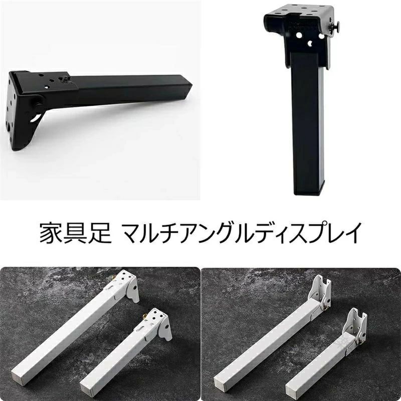TABERICの【送料無料】サポート式折りたたみテーブル脚4本セット DIY用折りたたみ脚 交換用 高耐久高耐荷重 強化鉄製 折れ脚構造 ミニテーブルやヘアピンテーブル脚対応品｜アングル3