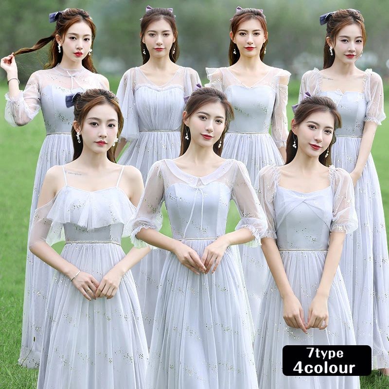 乐天商城 - 【送料無料】ロングドレス 演奏会 Long dress 二次会 結婚式 ウェディングドレス 謝恩会 ドレス 花嫁ドレス ブライズメイド ドレス ワンピース 介添え パーティードレス 袖あり 発表会 上品 ウェディングドレス 着痩せ 20代 30代 40代 50代