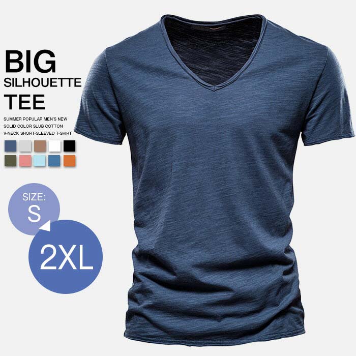 Rakuten - S-2XL Tシャツ メンズ 半袖シャツ 春 夏 カジュアル 半袖 Vネック シャツ 薄手 無地 カジュアルシャツ メンズ 半袖 夏 メンズ Tシャツ 半袖 カジュアル シャツ 大人 シンプル S M L LL 3L