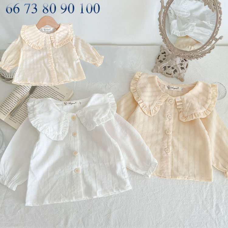 乐天商城 - 【送料無料】子ども服 通園 キッズ用 白 幼児 シャツ 女の子 可愛い シャツ 長袖 ブラウス ブラウス 子供服 トップス 白 フォーマル シャツ