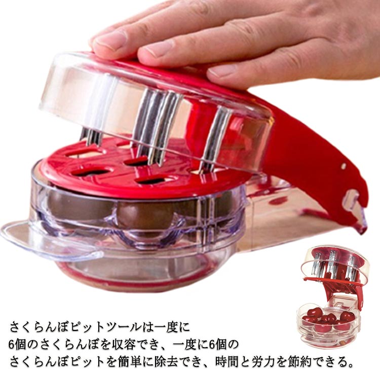 【送料無料】効率的、同時6個収容でき！種取り 器 チェリーピッター フルーツ 種取り さくらんぼ さくらんぼピター サクランボ チェリー用種抜き ジャムづくり たね取り