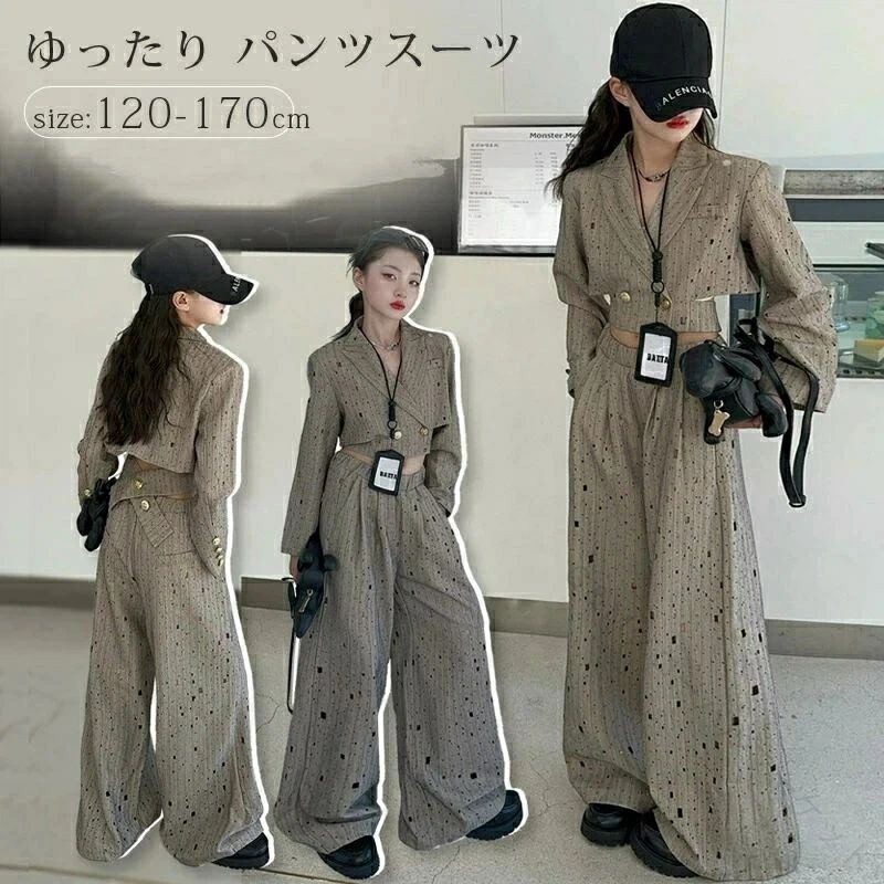 乐天商城 - 卒業式 女の子 スーツ 170cm 小学校 卒業式スーツ 子供フォーマル パンツスーツ 入学式 キッズスーツ 子ども服 フォーマルウェア ゆったりサイズ 上下セット 大きいサイズ 小学生用
