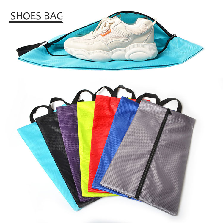 3枚セット シューズバッグ 靴入れ袋 ファスナー 撥水 シューズ入れ 靴用袋 小物入...