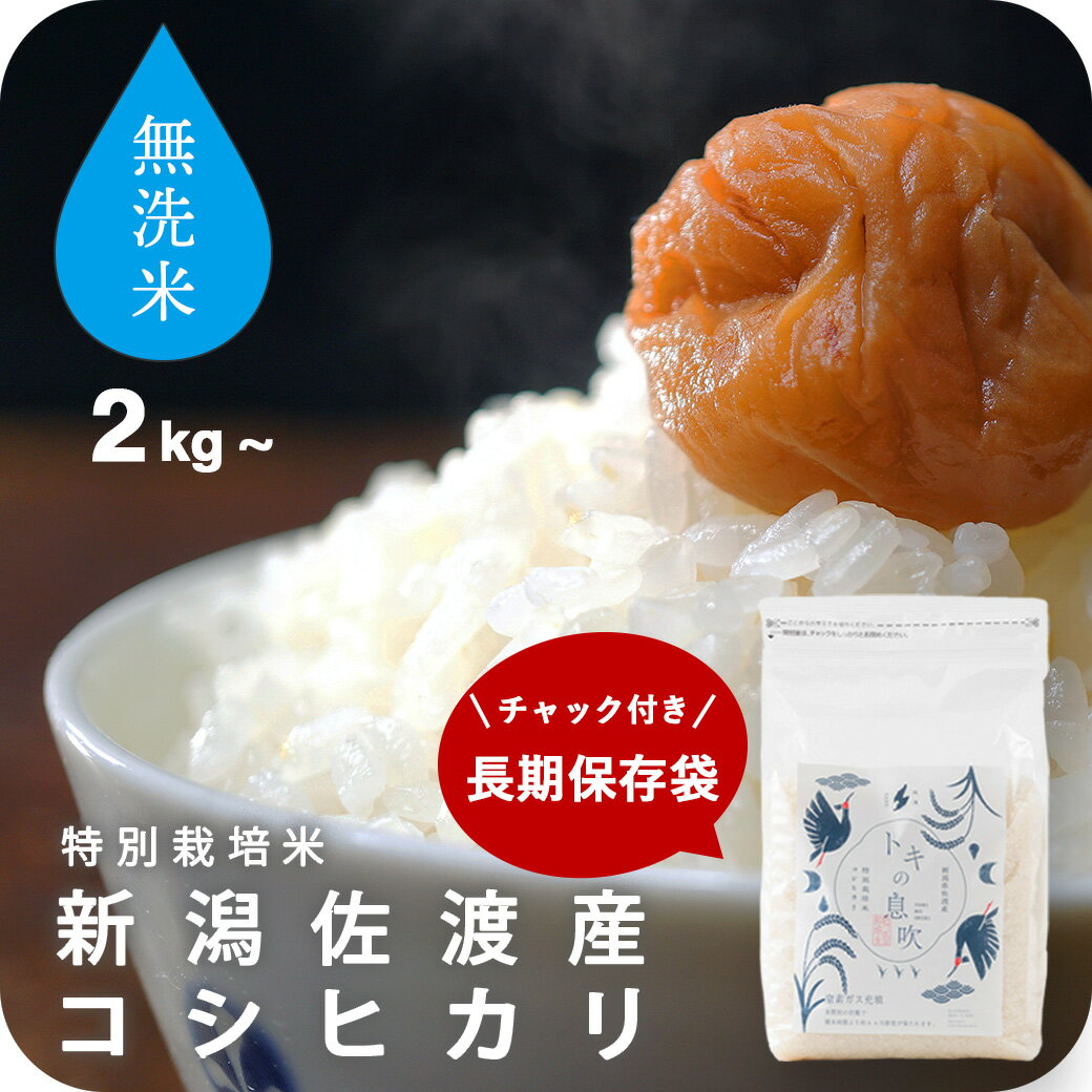 《必ず貰えるオマケ付き》 無洗米 新潟 佐渡産 特別栽培米 コシヒカリ 2kg ~ 10kg 送料無料 米 コメ こめ 新潟県 こしひかり 減農薬 令和5年産 高級 米 白米 精米 窒素充填 真空パック 長期保存 保存食 備蓄米 5kg 20kg 30kg