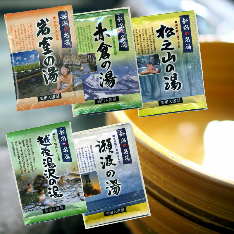 【送料無料 1000円ポッキリ】新潟の名湯 温泉の素 5種セット ( お取り寄せ 温泉の素 温泉 新潟のおみや..