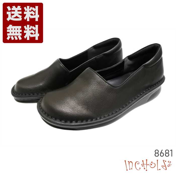 Rakuten - インコルジェ[INCHOLJE] ナチュラルラウンドシューズ レディース コンフォートシューズ 8681 ブラック (8681-BL)送料無料 日本製 内祝い ギフト セール SALE プレゼント 人気歩きやすい 履きやすい 軽い 柔らかい おしゃれ ゆったり かわいい シンプル