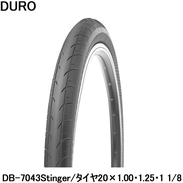 自転車 タイヤ 20インチ DURO DB-7043 Stinger スチールビード 20×1.00 20×1.25 20×1 1/8 折りたたみ自転車 ミニベロ 小径車